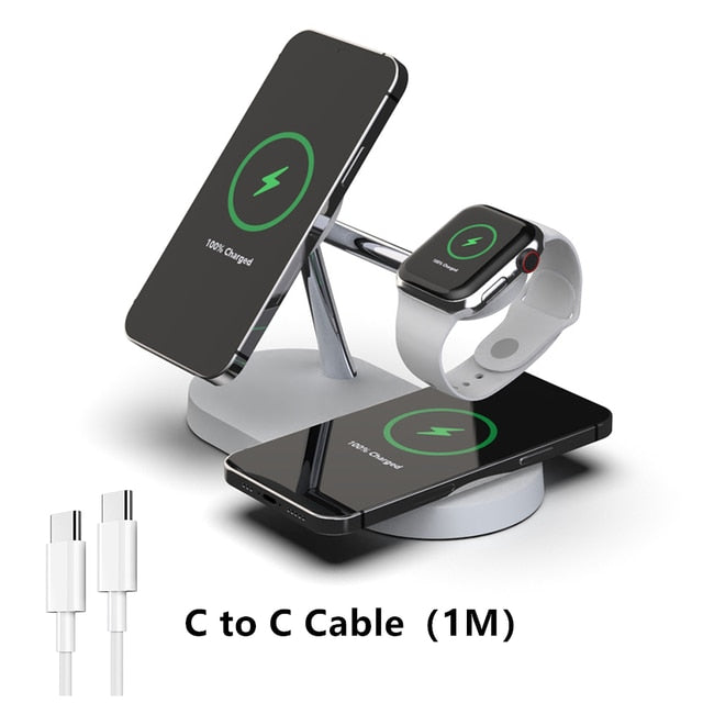 3-in-1 Wireless MagSafe Charger Stand – Fast & Stylish by FlashFinds