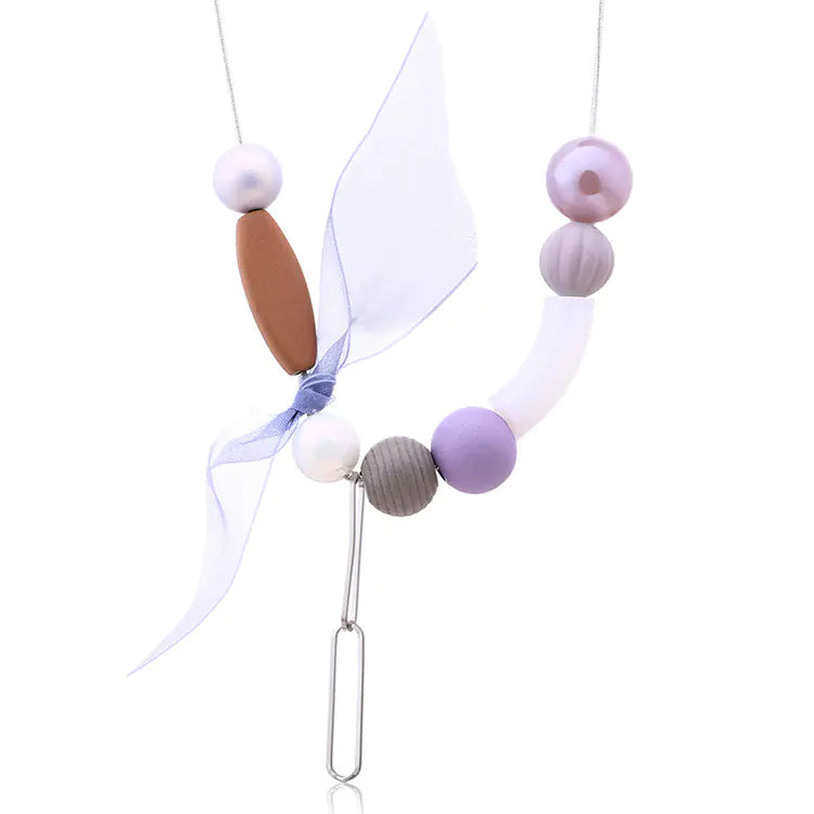 Modern Wood Bead Charm Necklace – Handcrafted Elegance by FlashFinds