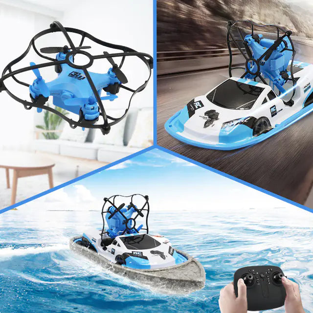 3-in-1 RC Drone, Boat, and Car Mini Flying Toy by FlashFinds