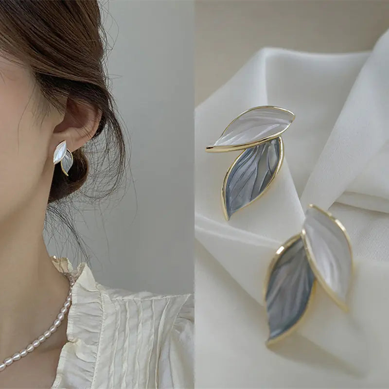 Refined Leaf Accent Earrings – Elegant & Unique by FlashFinds