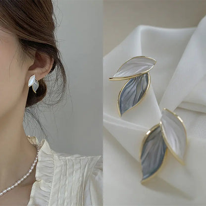 Refined Leaf Accent Earrings – Elegant & Unique by FlashFinds