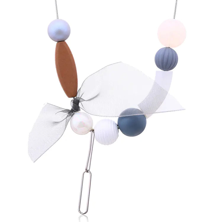 Modern Wood Bead Charm Necklace – Handcrafted Elegance by FlashFinds