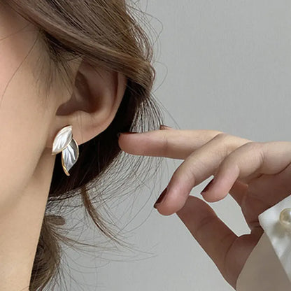 Refined Leaf Accent Earrings – Elegant & Unique by FlashFinds