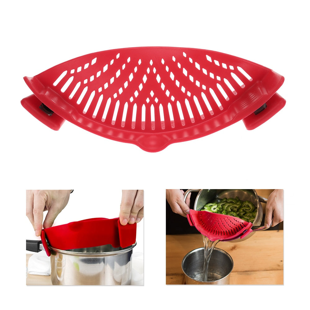 Silicone Kitchen Snap N Strain Filter – Effortless Straining by FlashFinds
