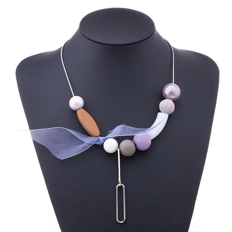 Modern Wood Bead Charm Necklace – Handcrafted Elegance by FlashFinds