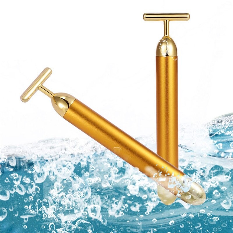Energy 24K Gold T Beauty Bar Facial Roller Massager – Luxurious Skincare by FlashFinds
