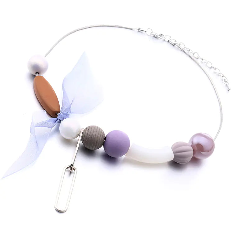 Modern Wood Bead Charm Necklace – Handcrafted Elegance by FlashFinds