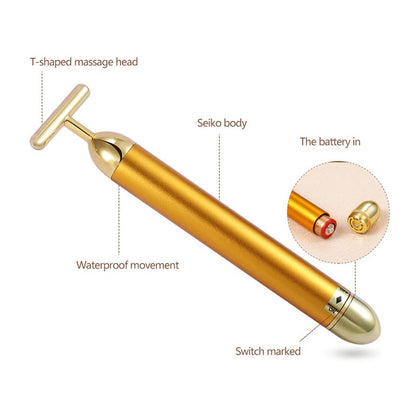 Energy 24K Gold T Beauty Bar Facial Roller Massager – Luxurious Skincare by FlashFinds