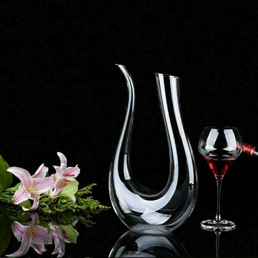 Crystal U-Shaped 1500ml Wine Decanter – Elegant Design by FlashFinds