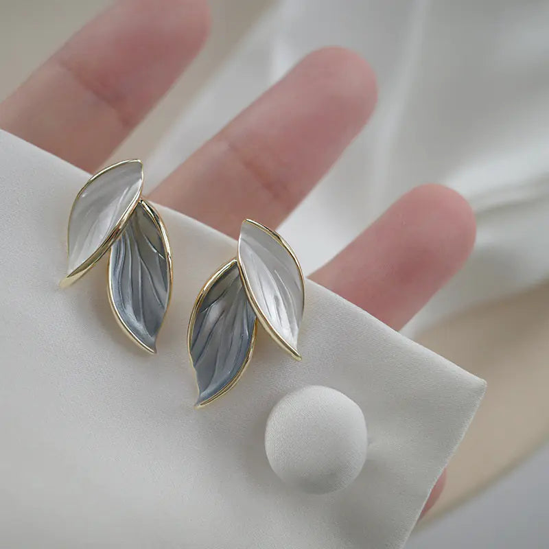 Refined Leaf Accent Earrings – Elegant & Unique by FlashFinds